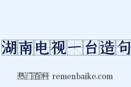 湖南电视一台造句是什么意思的图片